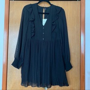 ZARA Dotted Mesh Pleated Romper